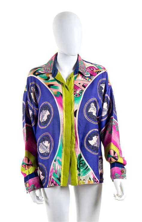 camicia versace vintage seta|gianni versace camicia anni 90s in seta silk vintage shirt .